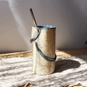 Kubek ceramiczny ze słomką 450ml -Wąż