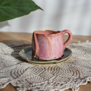 Ceramiczna filiżanka ze spodkiem - Tulipan 50ml