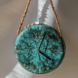 Ceramiczny zegar ścienny na sznurku - Kaczuszki śr.20 cm