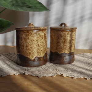 Ceramiczny pojemnik z przykrywką 550 i 800ml - Barwy ziemi