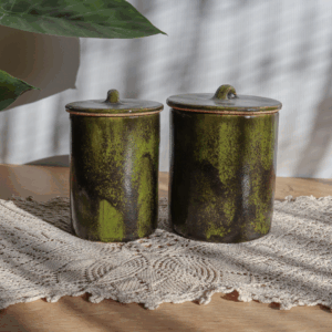 Ceramiczny pojemnik z przykrywką 500 i 750ml - kolekcja Leśny Mech