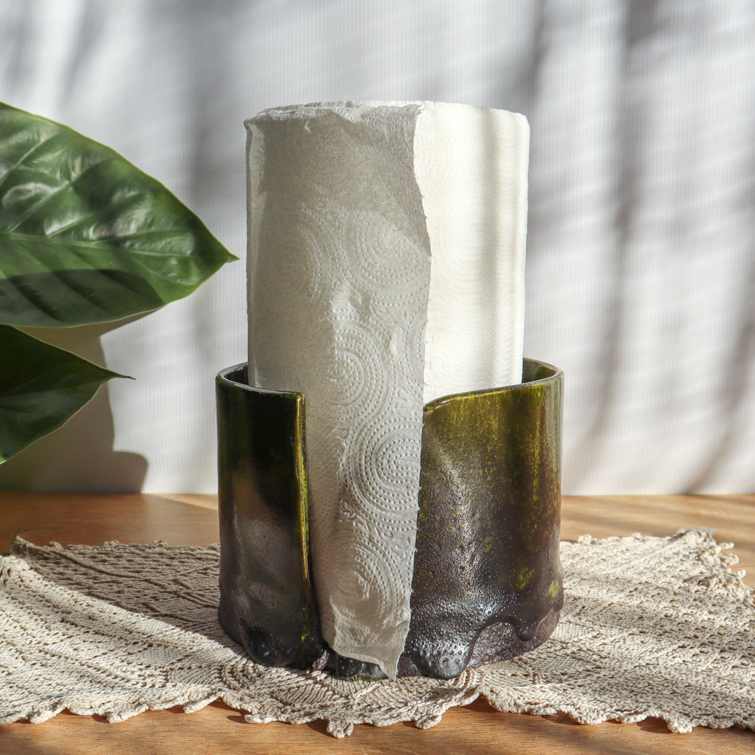 Ceramiczny stojak na ręczniki papierowe - Leśny Mech - obrazek 3