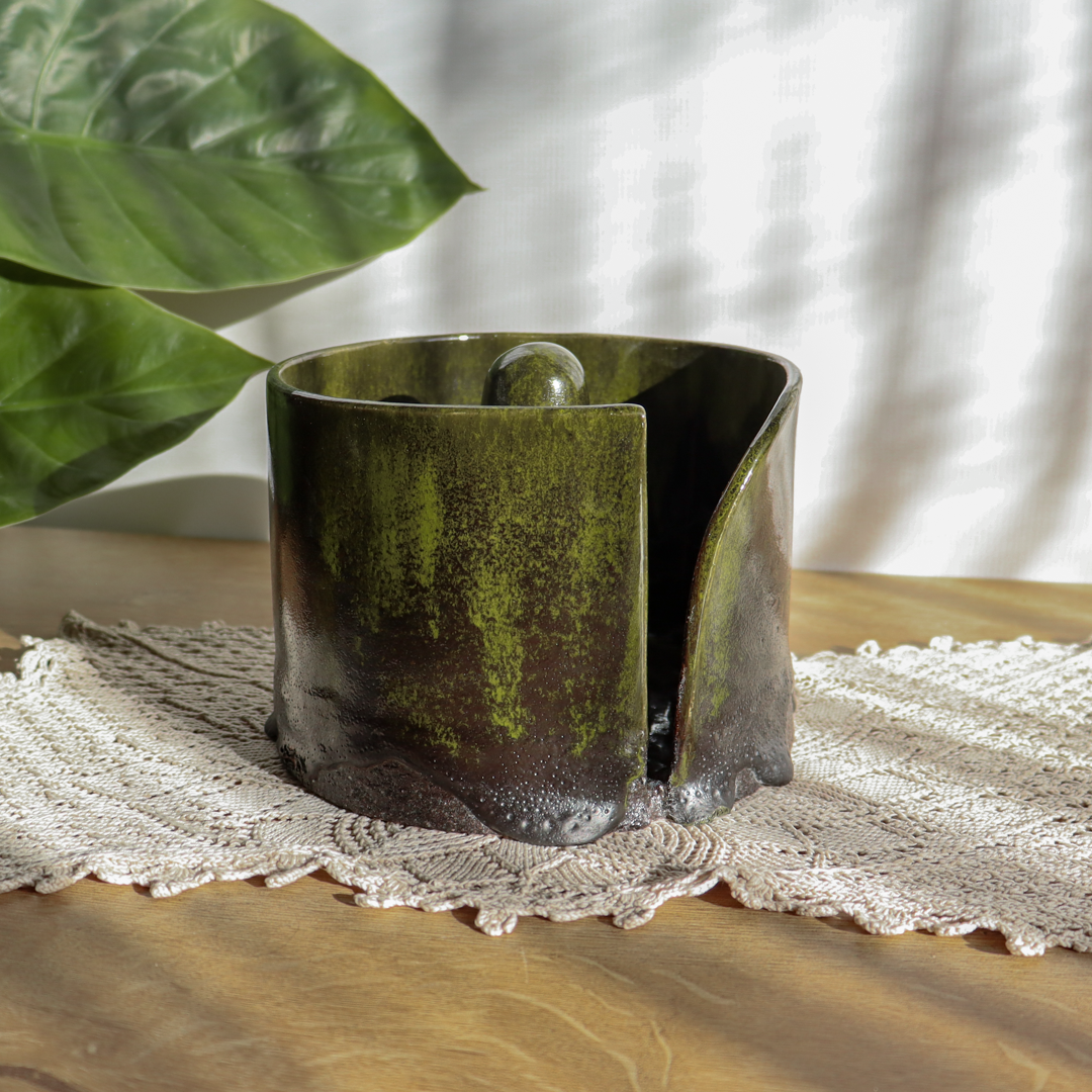 Ceramiczny stojak na ręczniki papierowe - Leśny Mech - obrazek 2