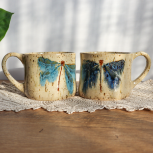 Duży kubek ceramiczny - Ważki 600 ml