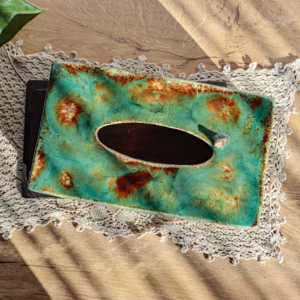 Ceramiczne pudełko na chusteczki - Ptaszek