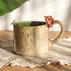 Kubek ceramiczny - Kwiatki i ptaszek 300ml