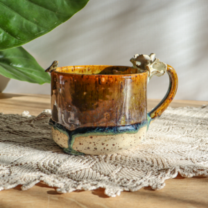 Kubek ceramiczny - Kwiatki i ptaszek 300 lub 600 ml