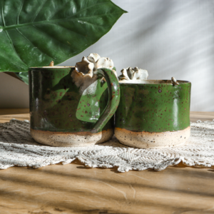 Kubek ceramiczny - Kwiatki z ptaszkiem 300 lub 600 ml