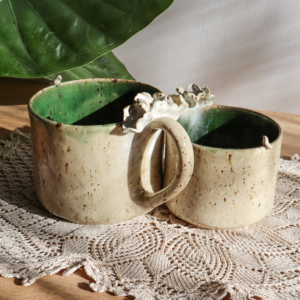 Kubek ceramiczny - Kwiatki z ptaszkiem 300 lub 600 ml