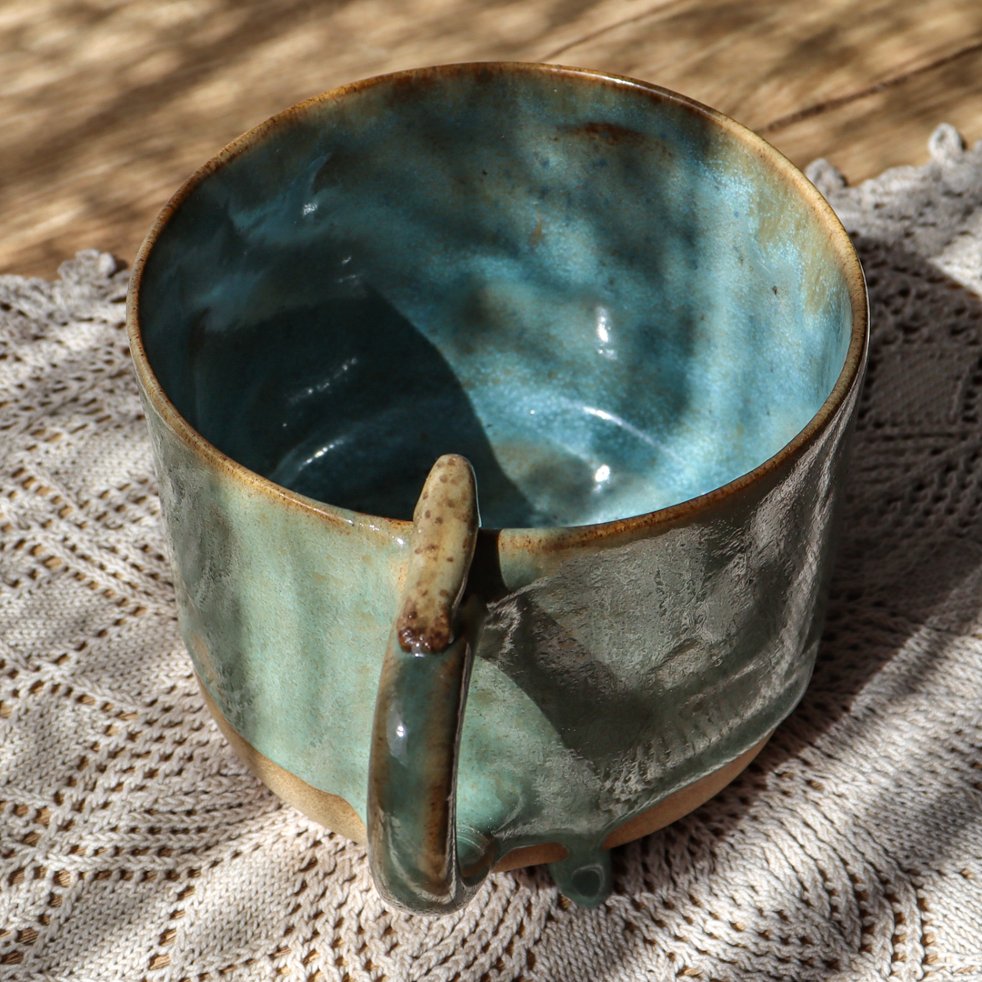 Duży kubek ceramiczny - Foka z rybką 600ml - obrazek 5