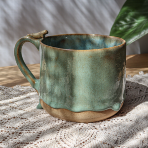 Duży kubek ceramiczny - Foka z rybką 600ml
