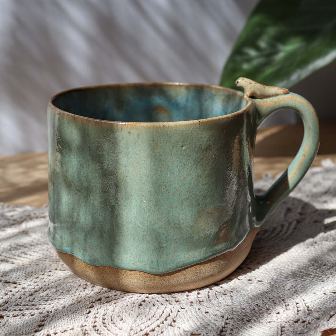 Duży kubek ceramiczny - Foka z rybką 600ml - obrazek 4