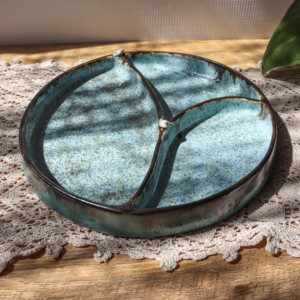Ceramiczny talerz z przegródkami - Ptaszki śr. 19cm