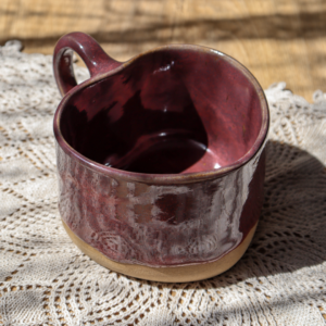 Kubek ceramiczny - Serce 300 ml - bordowy