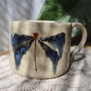 Duży kubek ceramiczny - Ważki 600 ml