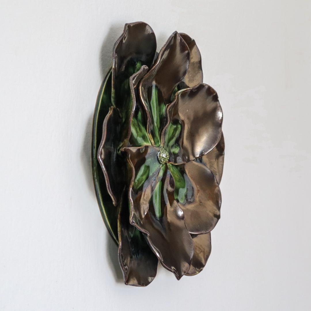 Ceramiczna ozdoba ścienna - Złoty kwiat 36 cm - obrazek 10