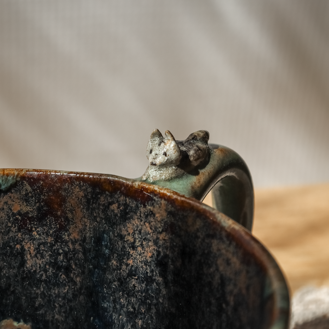 Duży kubek ceramiczny - Wilk 300ml - obrazek 3