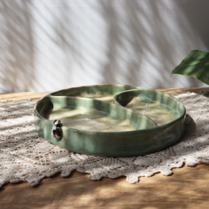 Ceramiczny talerz z przegródkami - Kotek śr. 19cm
