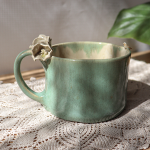 Kubek ceramiczny - Kwiatki i ptaszek 300ml